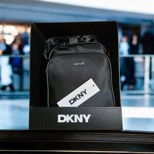 DKNY Gigi Double Zip Nylon Crossbody Flight  Bag Black Boxed MSRP$148